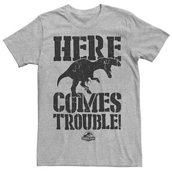 Men's Jurassic Park Here Comes Trouble Graphic Tee