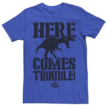 Men's Jurassic Park Here Comes Trouble Graphic Tee