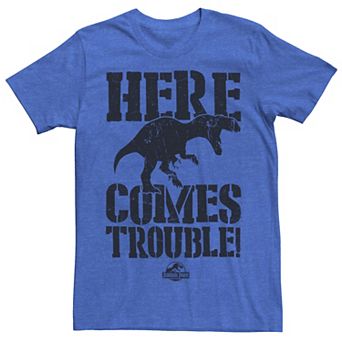 Men's Jurassic Park Here Comes Trouble Graphic Tee