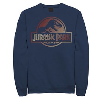 Men's Jurassic Park Red & Yellow Fossil Logo Fleece Graphic Pullover