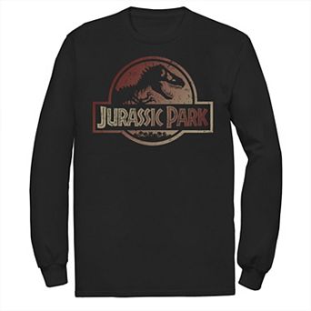 Men's Jurassic Park Blue & Purple Fossil Logo Long Sleeve Graphic Tee