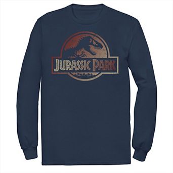 Men's Jurassic Park Blue & Purple Fossil Logo Long Sleeve Graphic Tee