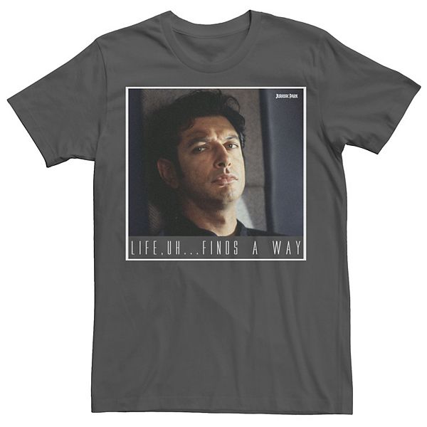 Mens Jurassic Park Ian Malcolm Life Finds A Way Graphic Tee 2776