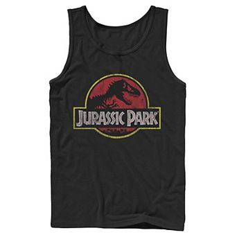 Men's Jurassic Park Distressed Original Park Logo Graphic Tank Top