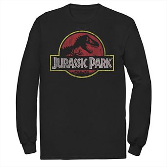 Men's Jurassic Park Distressed Original Park Logo Long Sleeve Graphic Tee
