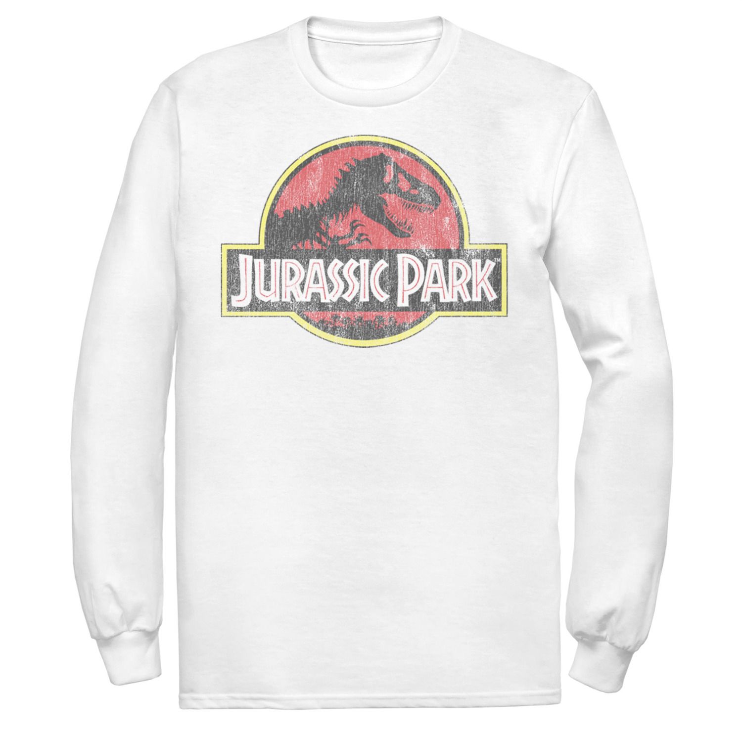 Jurassic Park Logo Tropical Men's Long Sleeve T-Shirt - Navy - Xs - Navy Blauw O