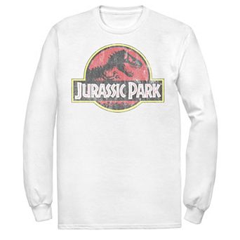Men's Jurassic Park Distressed Original Park Logo Long Sleeve Graphic Tee