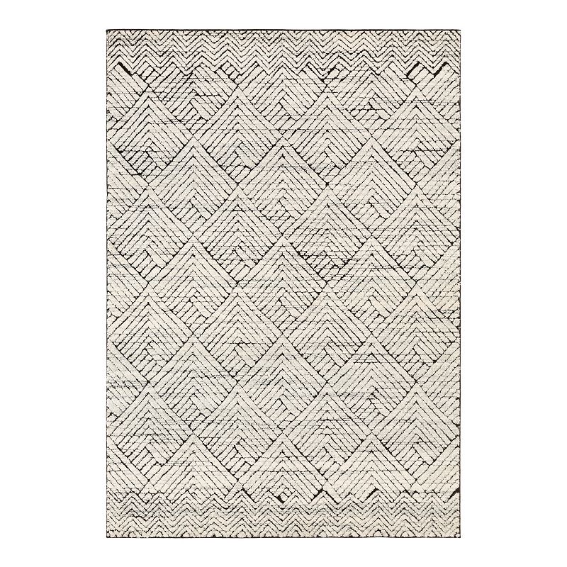 Decor 140 Bohemian Minimal Area Rug, White, 5X7 Ft