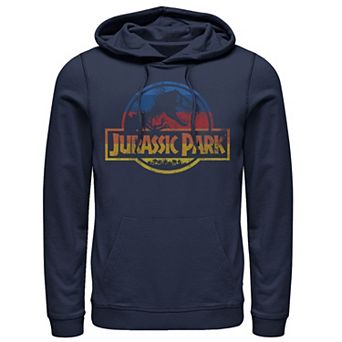 Men's Jurassic Park Retro Distressed Rainbow Logo Pullover Hoodie