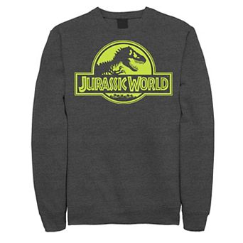 Men's Jurassic World Neon Green Classic Logo Fleece Graphic Pullover