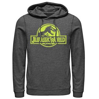 Men's Jurassic World Neon Green Classic Logo Pullover Graphic Hoodie