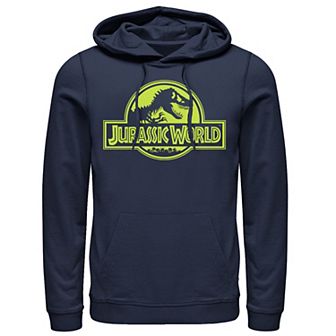 Men's Jurassic World Neon Green Classic Logo Pullover Graphic Hoodie