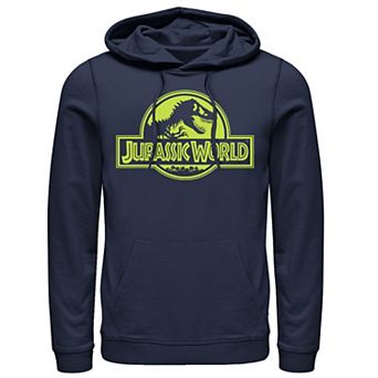 Men's Jurassic World Neon Green Classic Logo Pullover Graphic Hoodie
