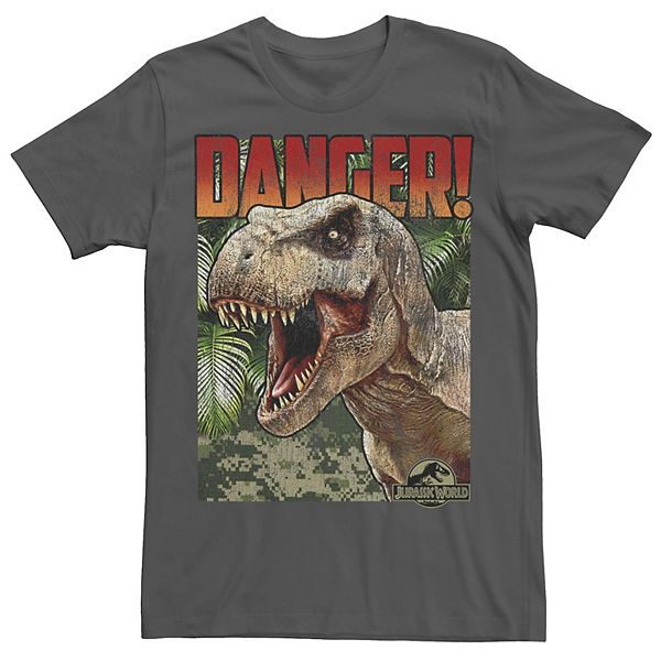 Men's Jurassic World Danger T-Rex Retro Poster Graphic Tee