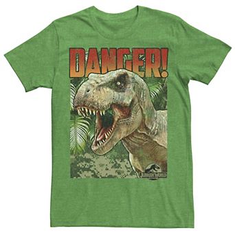 Men's Jurassic World Danger T-Rex Retro Poster Graphic Tee