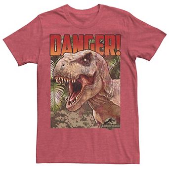 Men's Jurassic World Danger T-Rex Retro Poster Graphic Tee