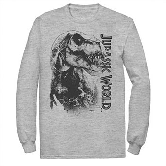 Men's Jurassic World T-Rex Close-Up Portrait Long Sleeve Graphic Tee