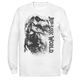 Men's Jurassic World T-Rex Close-Up Portrait Long Sleeve Graphic Tee