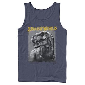 Men's Jurassic World T-Rex Profile Shading Graphic Tank Top