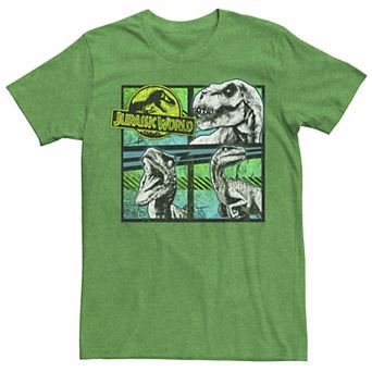 Men's Jurassic World Dinosaurs Group Of 3 Neon Graphic Tee