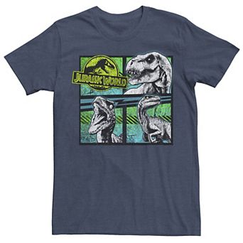 Men's Jurassic World Dinosaurs Group Of 3 Neon Graphic Tee