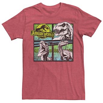 Men's Jurassic World Dinosaurs Group Of 3 Neon Graphic Tee