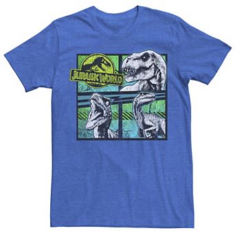 Men's Jurassic World Dinosaurs Group Of 3 Neon Graphic Tee