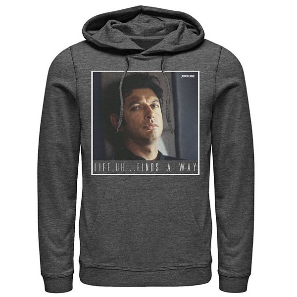 Mens Jurassic Park Ian Malcolm Life Finds A Way Pullover Hoodie 0960