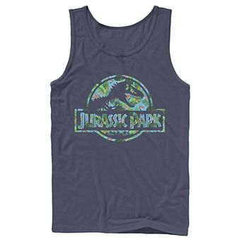 Men's Jurassic Park Tropical Tree Fill Fossil Logo Tank Top