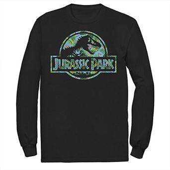Men's Jurassic Park Tropical Tree Fill Fossil Logo Long Sleeve Tee