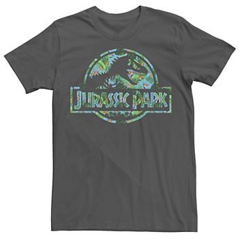 Men's Jurassic Park Tropical Tree Fill Fossil Logo Tee
