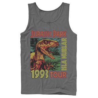 Men's Jurassic Park Isla Nublar 1993 Tour Poster Tank Top