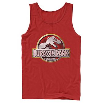 Men's Jurassic Park Chrome Logo Tank Top