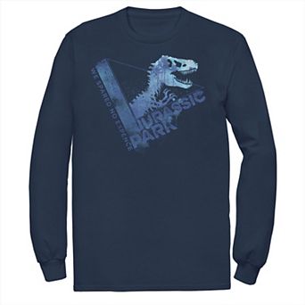 Men's Jurassic Park We Spared No Expense Blue Mist Long Sleeve Tee