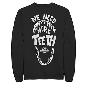 Men's Jurassic World We Need More Teeth Fleece Graphic Pullover