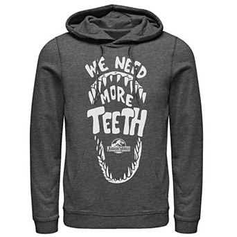 Men's Jurassic World We Need More Teeth Pullover Graphic Hoodie