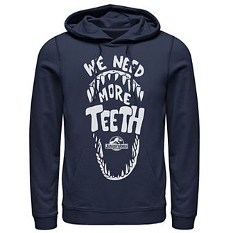 Men's Jurassic World We Need More Teeth Pullover Graphic Hoodie