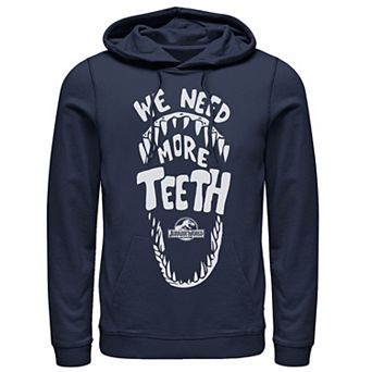 Men's Jurassic World We Need More Teeth Pullover Graphic Hoodie
