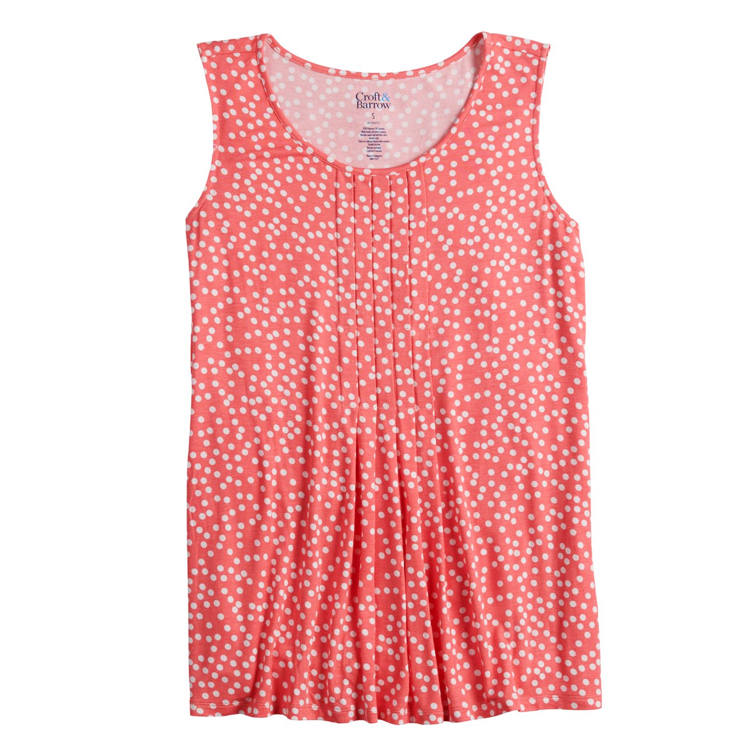 women's croft & barrow print pleated tank