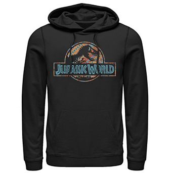 Men's Jurassic World Geometric Shape Pattern Logo Pullover Graphic Hoodie