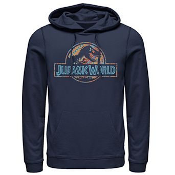 Men's Jurassic World Geometric Shape Pattern Logo Pullover Graphic Hoodie