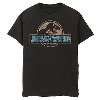 Men's Jurassic World Geometric Shape Pattern Logo Graphic Tee
