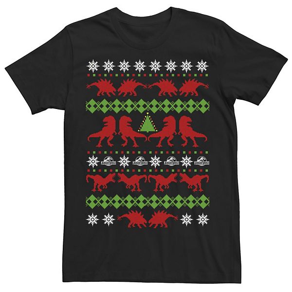 Men's Jurassic World Dino Ugly Holiday Sweater Tee