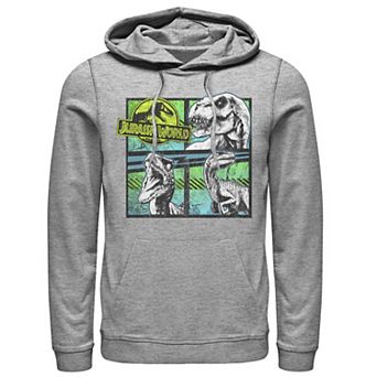Men's Jurassic World Dinosaurs Group Of 3 Neon Pullover Graphic Hoodie