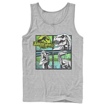 Men's Jurassic World Dinosaurs Group Of 3 Neon Graphic Tank Top