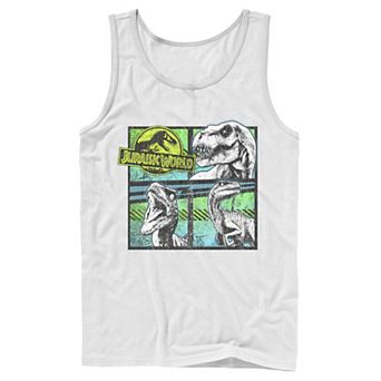 Men's Jurassic World Dinosaurs Group Of 3 Neon Graphic Tank Top