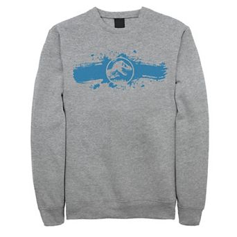 Men's Jurassic World Logo Blue Paint Splatter Sweatshirt