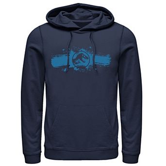 Men's Jurassic World Logo Blue Paint Splatter Hoodie