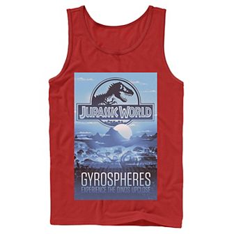Men's Jurassic World Gyrospheres Tour Park Poster Graphic Tank Top
