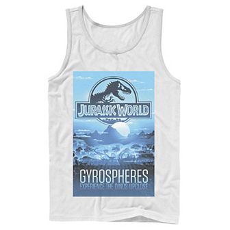 Men's Jurassic World Gyrospheres Tour Park Poster Graphic Tank Top
